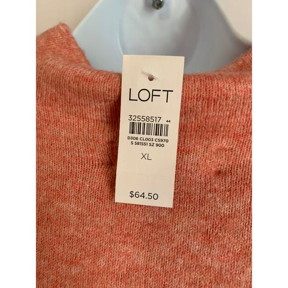 Loft NWT XL Pink Mock Neck Pullover Knit  Long Sleeve Sweater Sweater - Picture 2 of 5
